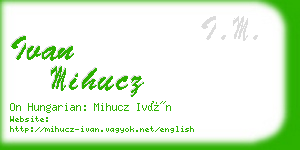 ivan mihucz business card